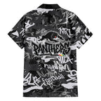 Penrith Panthers Rugby Family Matching Short Sleeve Bodycon Dress and Hawaiian Shirt Graffiti Typography Urban Camo Abstract Street Style