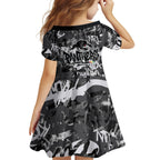Penrith Panthers Rugby Family Matching Tank Maxi Dress and Hawaiian Shirt Graffiti Typography Urban Camo Abstract Street Style