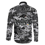 Penrith Panthers Rugby Family Matching Tank Maxi Dress and Hawaiian Shirt Graffiti Typography Urban Camo Abstract Street Style