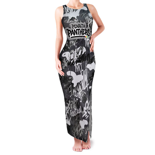 Penrith Panthers Rugby Family Matching Tank Maxi Dress and Hawaiian Shirt Graffiti Typography Urban Camo Abstract Street Style