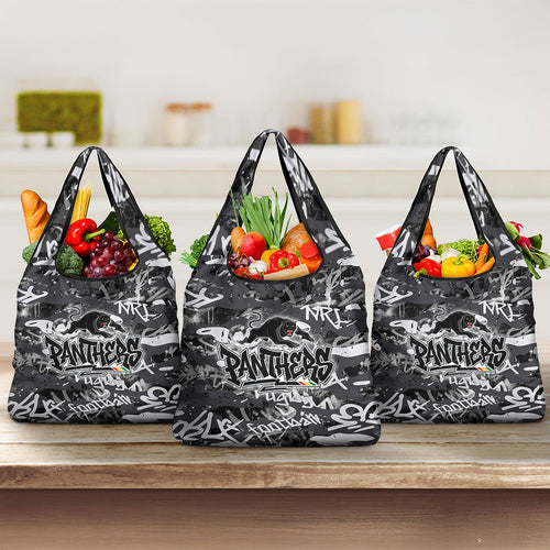 Penrith Panthers Rugby Grocery Bag Graffiti Typography Urban Camo Abstract Street Style