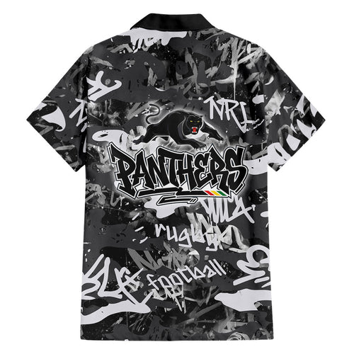 Penrith Panthers Rugby Hawaiian Shirt Graffiti Typography Urban Camo Abstract Street Style