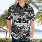 Penrith Panthers Rugby Hawaiian Shirt Graffiti Typography Urban Camo Abstract Street Style
