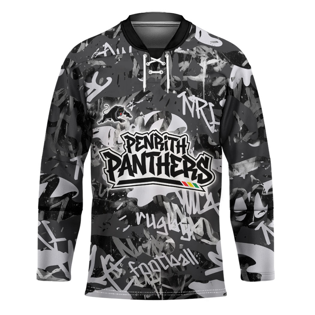 Penrith Panthers Rugby Hockey Jersey Graffiti Typography Urban Camo Abstract Street Style