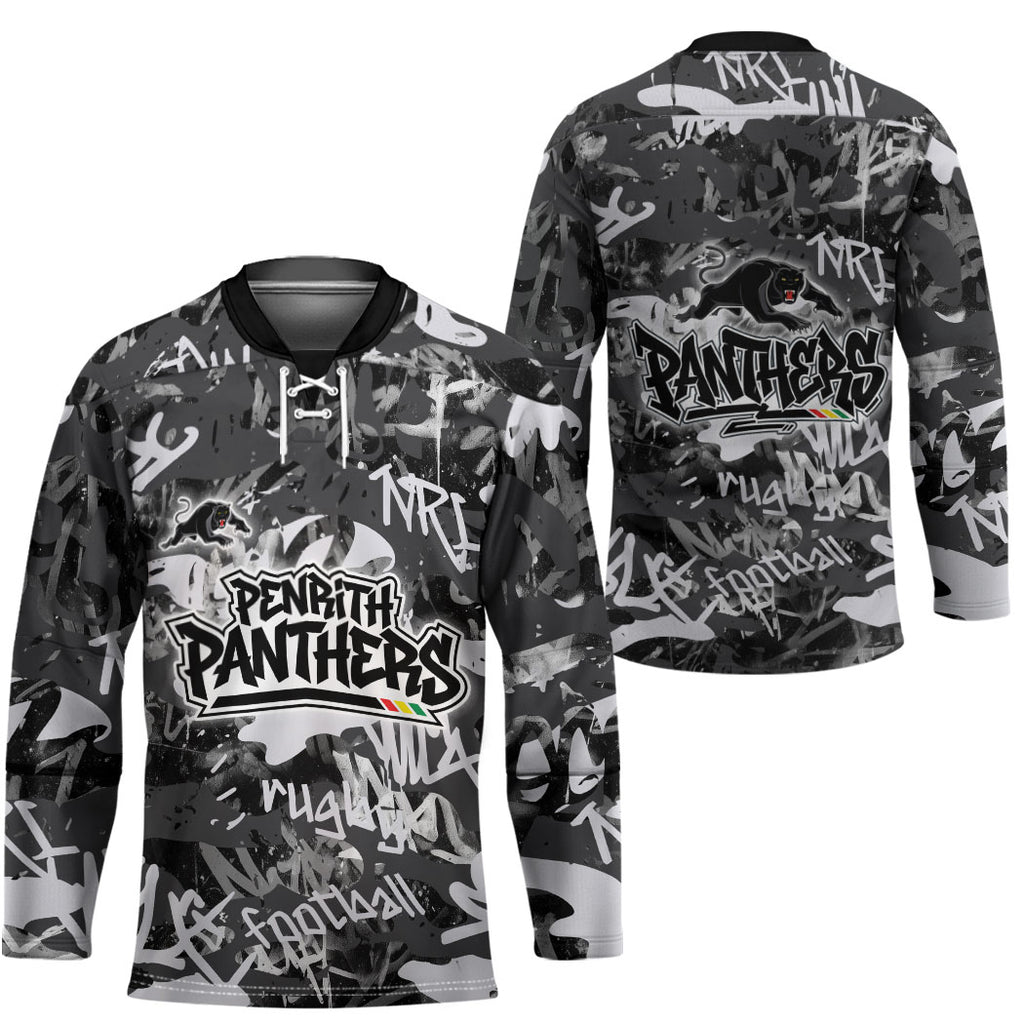 Penrith Panthers Rugby Hockey Jersey Graffiti Typography Urban Camo Abstract Street Style