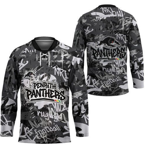 Penrith Panthers Rugby Hockey Jersey Graffiti Typography Urban Camo Abstract Street Style