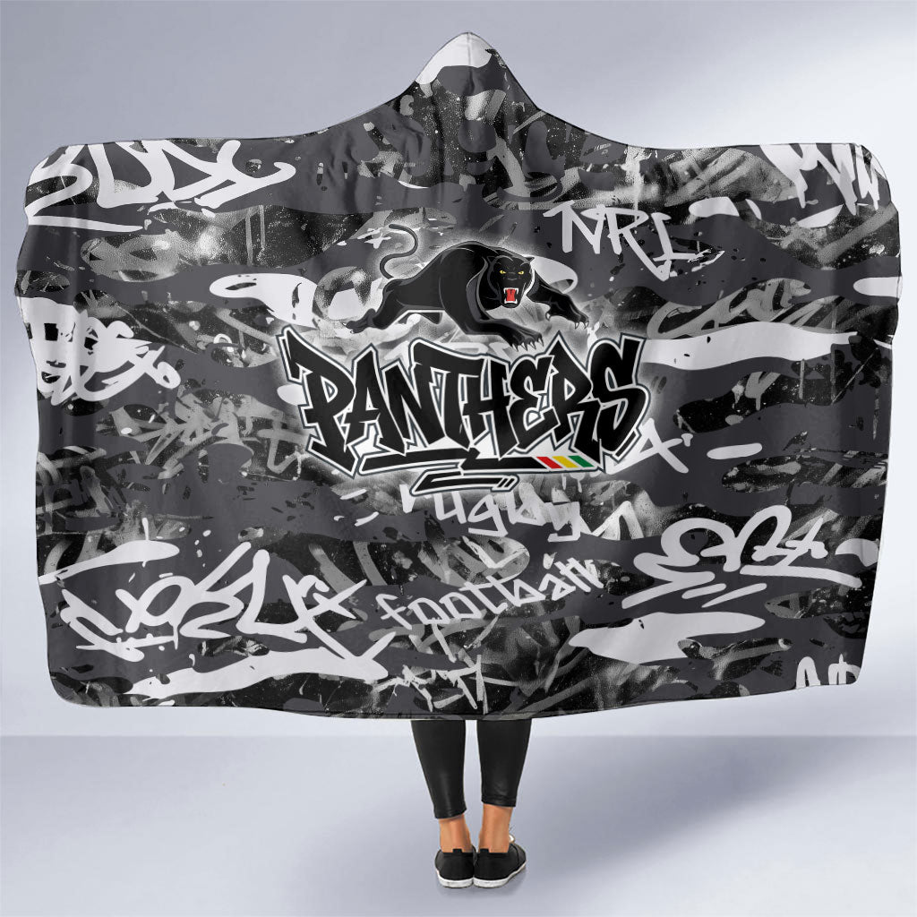 Penrith Panthers Rugby Hooded Blanket Graffiti Typography Urban Camo Abstract Street Style