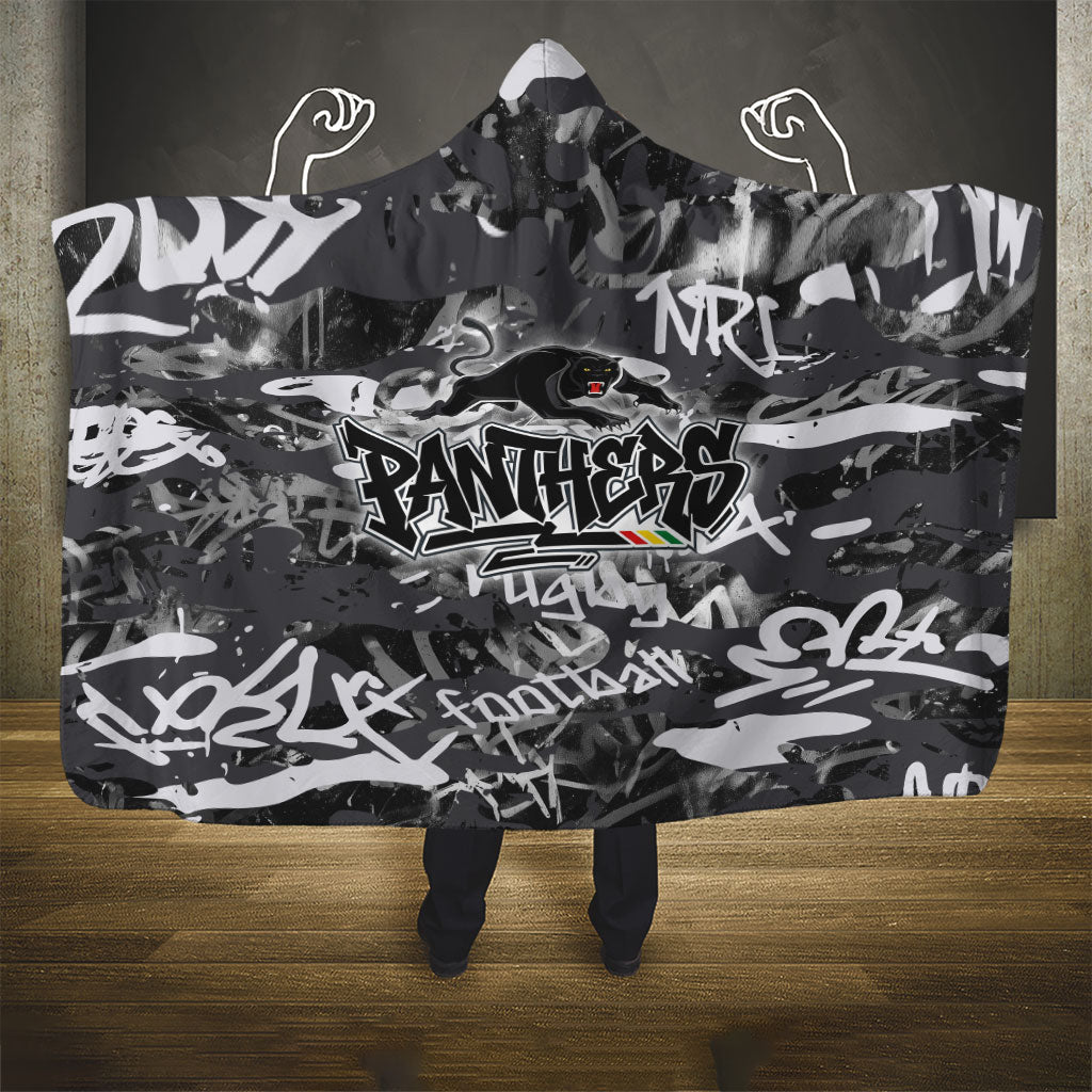 Penrith Panthers Rugby Hooded Blanket Graffiti Typography Urban Camo Abstract Street Style