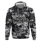 Penrith Panthers Rugby Hoodie Graffiti Typography Urban Camo Abstract Street Style