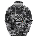 Penrith Panthers Rugby Hoodie Graffiti Typography Urban Camo Abstract Street Style