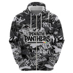 Penrith Panthers Rugby Hoodie Graffiti Typography Urban Camo Abstract Street Style