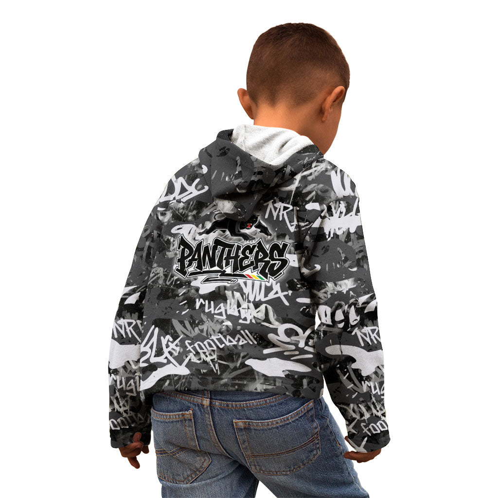 Penrith Panthers Rugby Kid Hoodie Graffiti Typography Urban Camo Abstract Street Style