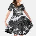 Penrith Panthers Rugby Kid Short Sleeve Dress Graffiti Typography Urban Camo Abstract Street Style