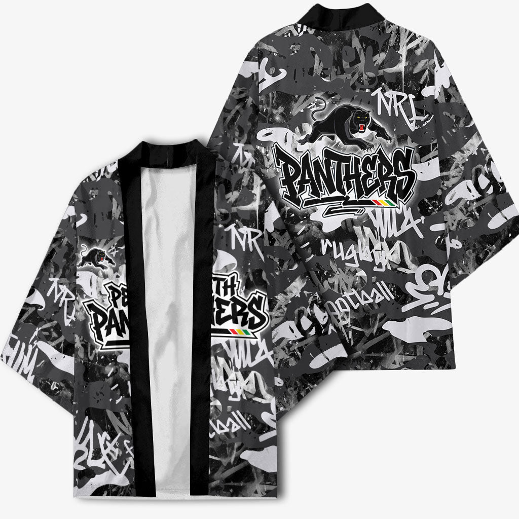 Penrith Panthers Rugby Kimono Graffiti Typography Urban Camo Abstract Street Style