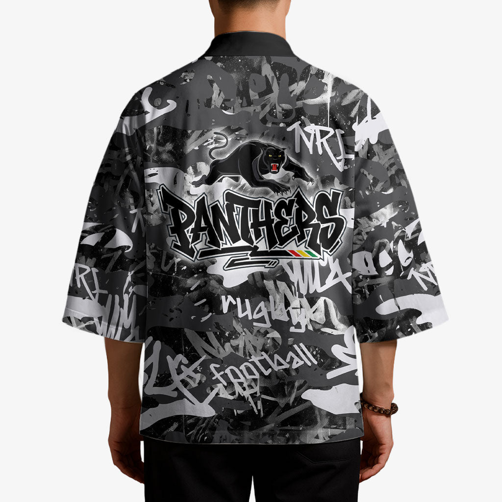 Penrith Panthers Rugby Kimono Graffiti Typography Urban Camo Abstract Street Style