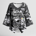 Penrith Panthers Rugby Kimono Sleeve Blouse Graffiti Typography Urban Camo Abstract Street Style