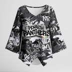 Penrith Panthers Rugby Kimono Sleeve Blouse Graffiti Typography Urban Camo Abstract Street Style