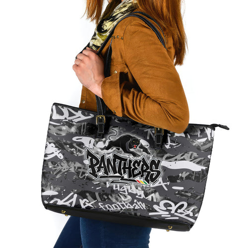 Penrith Panthers Rugby Leather Tote Bag Graffiti Typography Urban Camo Abstract Street Style