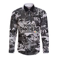 Penrith Panthers Rugby Long Sleeve Button Shirt Graffiti Typography Urban Camo Abstract Street Style