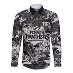 Penrith Panthers Rugby Long Sleeve Button Shirt Graffiti Typography Urban Camo Abstract Street Style