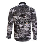 Penrith Panthers Rugby Long Sleeve Button Shirt Graffiti Typography Urban Camo Abstract Street Style