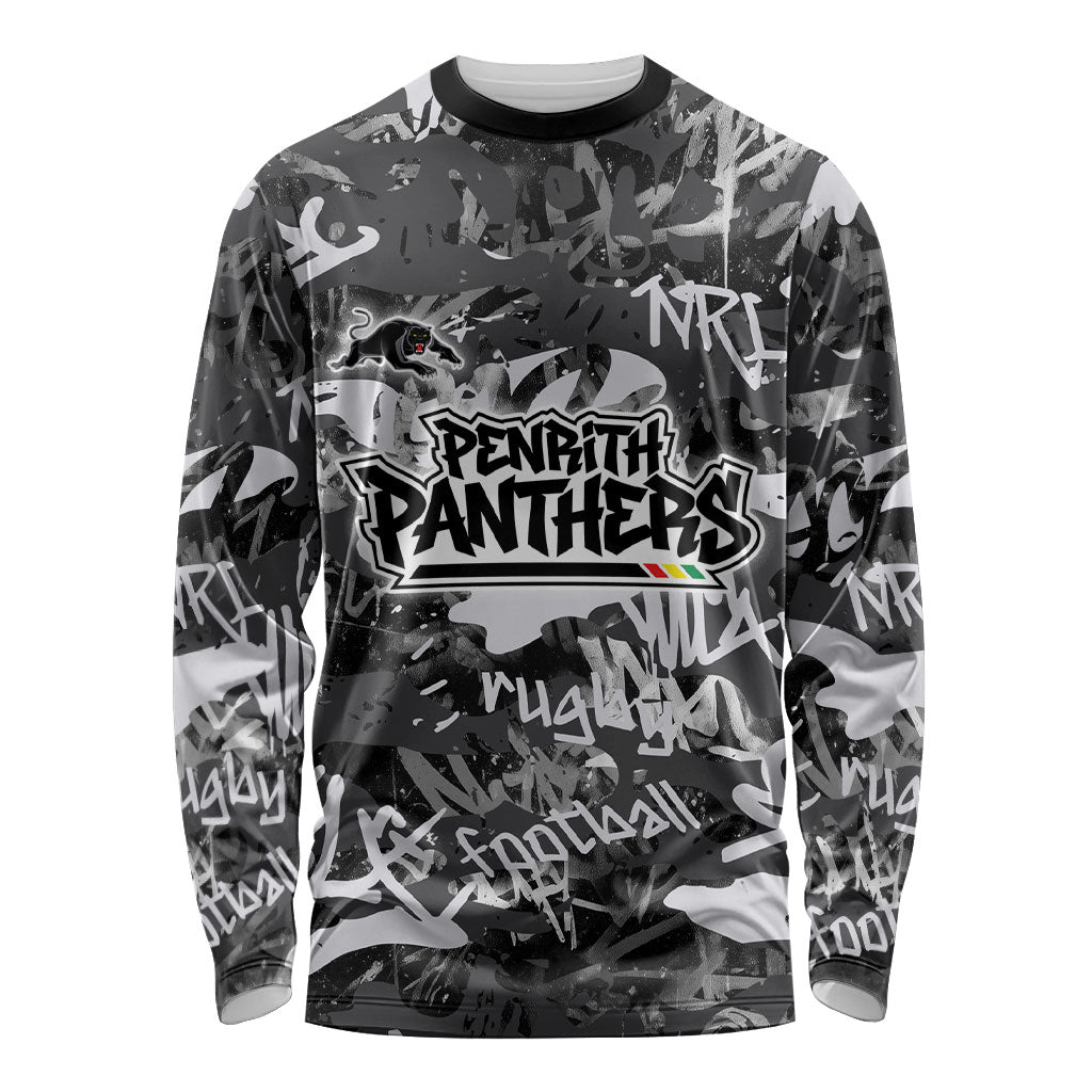 Penrith Panthers Rugby Long Sleeve Shirt Graffiti Typography Urban Camo Abstract Street Style