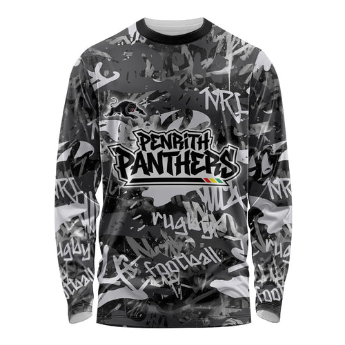 Penrith Panthers Rugby Long Sleeve Shirt Graffiti Typography Urban Camo Abstract Street Style