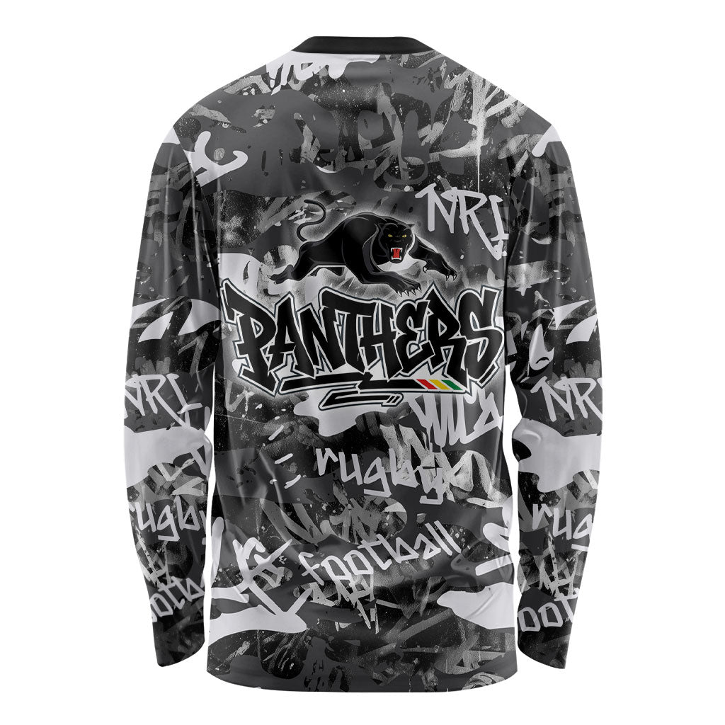 Penrith Panthers Rugby Long Sleeve Shirt Graffiti Typography Urban Camo Abstract Street Style