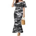 Penrith Panthers Rugby Mermaid Dress Graffiti Typography Urban Camo Abstract Street Style