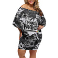 Penrith Panthers Rugby Off Shoulder Short Dress Graffiti Typography Urban Camo Abstract Street Style