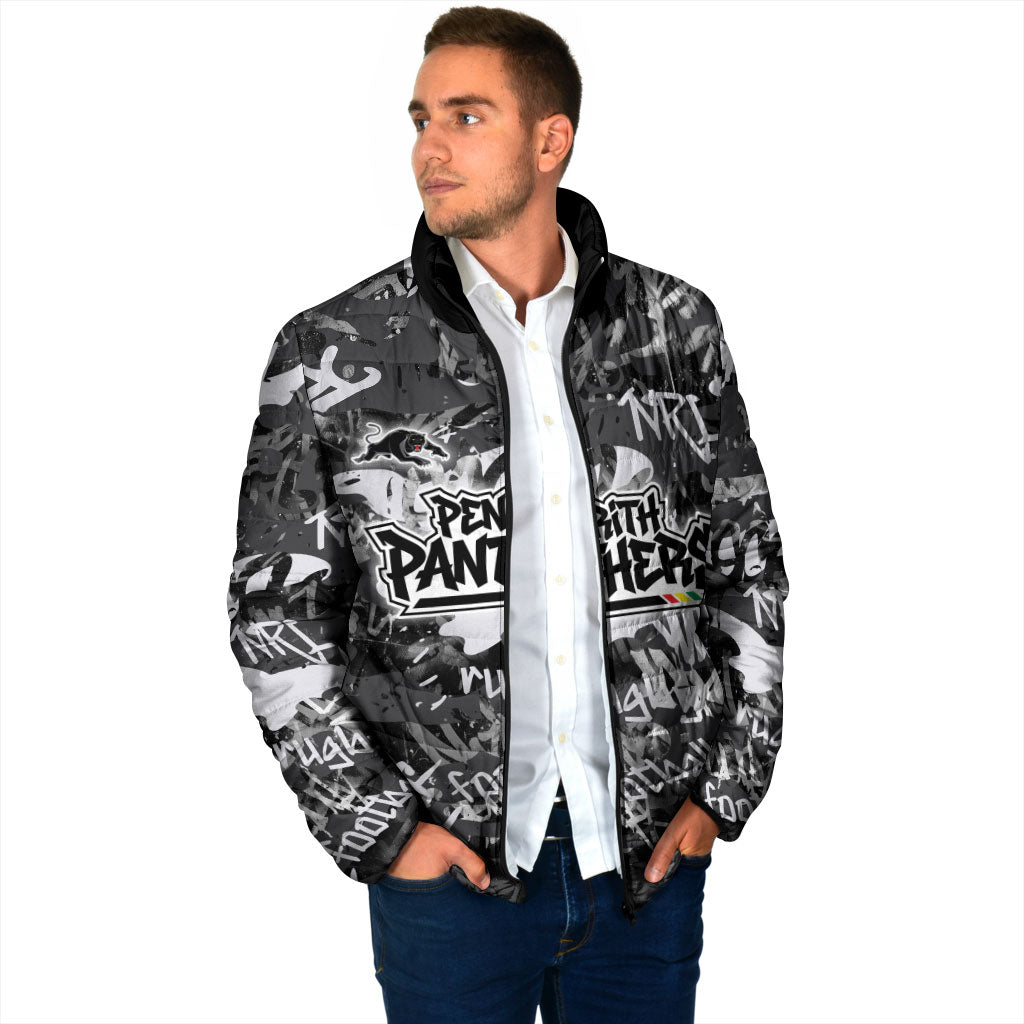 Penrith Panthers Rugby Padded Jacket Graffiti Typography Urban Camo Abstract Street Style