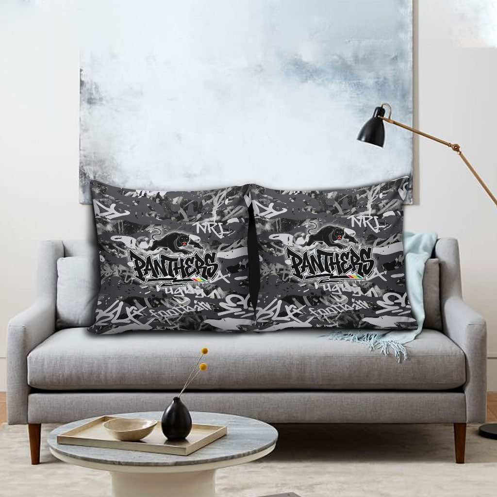 Penrith Panthers Rugby Pillow Cover Graffiti Typography Urban Camo Abstract Street Style