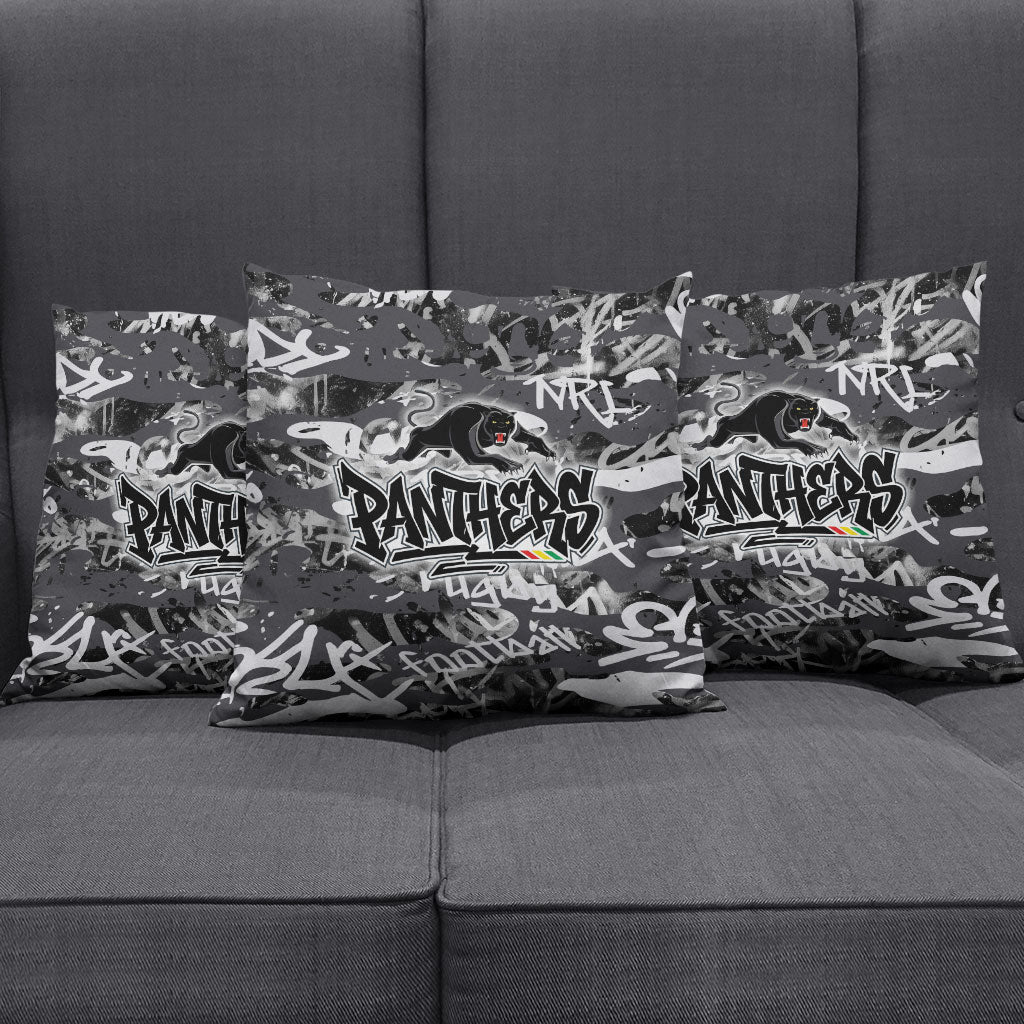 Penrith Panthers Rugby Pillow Cover Graffiti Typography Urban Camo Abstract Street Style