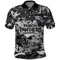 Penrith Panthers Rugby Polo Shirt Graffiti Typography Urban Camo Abstract Street Style