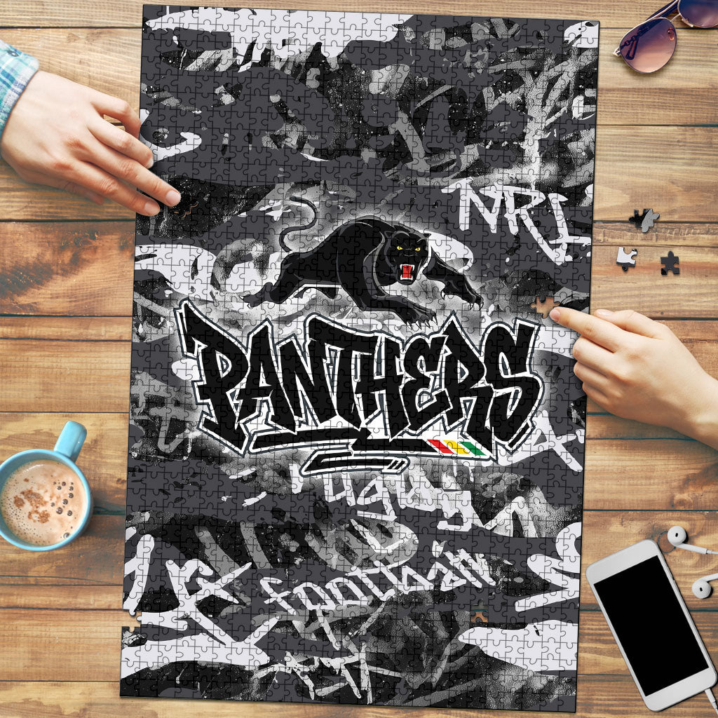 Penrith Panthers Rugby Puzzle Graffiti Typography Urban Camo Abstract Street Style