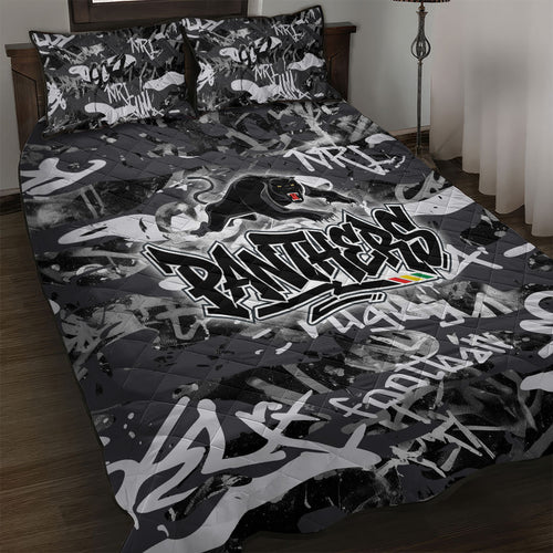 Penrith Panthers Rugby Quilt Bed Set Graffiti Typography Urban Camo Abstract Street Style
