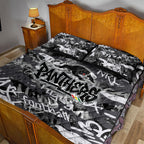 Penrith Panthers Rugby Quilt Bed Set Graffiti Typography Urban Camo Abstract Street Style