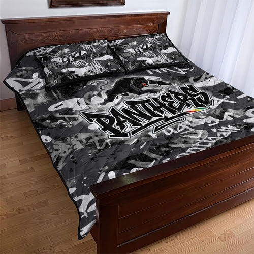 Penrith Panthers Rugby Quilt Bed Set Graffiti Typography Urban Camo Abstract Street Style