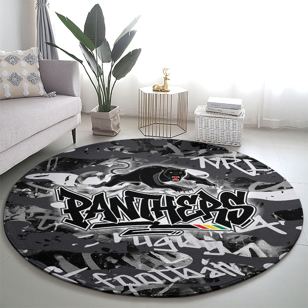 Penrith Panthers Rugby Round Carpet Graffiti Typography Urban Camo Abstract Street Style