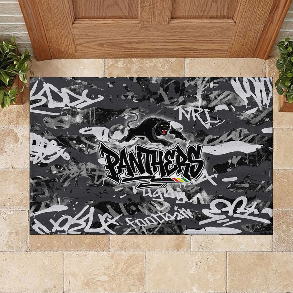 Penrith Panthers Rugby Rubber Doormat Graffiti Typography Urban Camo Abstract Street Style