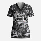Penrith Panthers Rugby Scrub Top Graffiti Typography Urban Camo Abstract Street Style