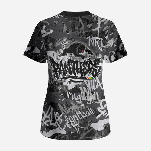 Penrith Panthers Rugby Scrub Top Graffiti Typography Urban Camo Abstract Street Style