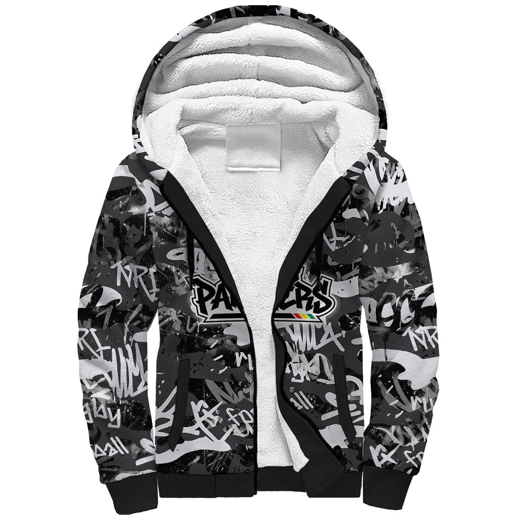 Penrith Panthers Rugby Sherpa Hoodie Graffiti Typography Urban Camo Abstract Street Style