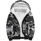 Penrith Panthers Rugby Sherpa Hoodie Graffiti Typography Urban Camo Abstract Street Style