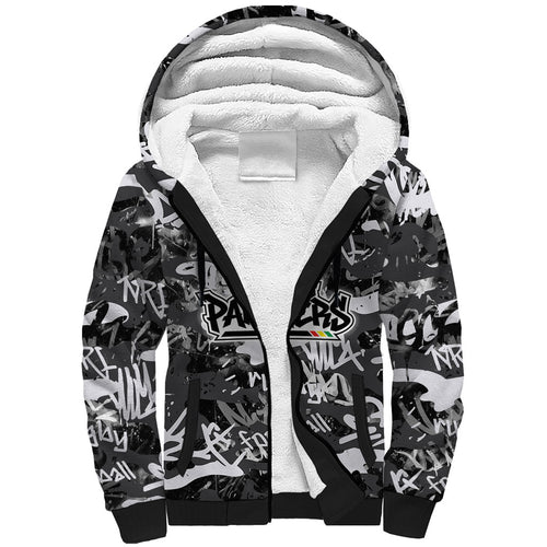 Penrith Panthers Rugby Sherpa Hoodie Graffiti Typography Urban Camo Abstract Street Style