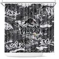 Penrith Panthers Rugby Shower Curtain Graffiti Typography Urban Camo Abstract Street Style