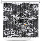 Penrith Panthers Rugby Shower Curtain Graffiti Typography Urban Camo Abstract Street Style