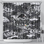 Penrith Panthers Rugby Shower Curtain Graffiti Typography Urban Camo Abstract Street Style