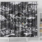 Penrith Panthers Rugby Shower Curtain Graffiti Typography Urban Camo Abstract Street Style