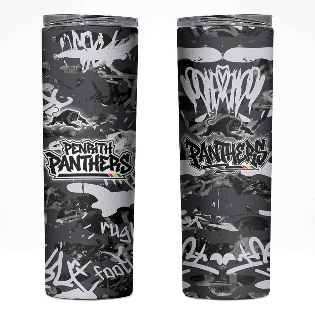 Penrith Panthers Rugby Skinny Tumbler Graffiti Typography Urban Camo Abstract Street Style
